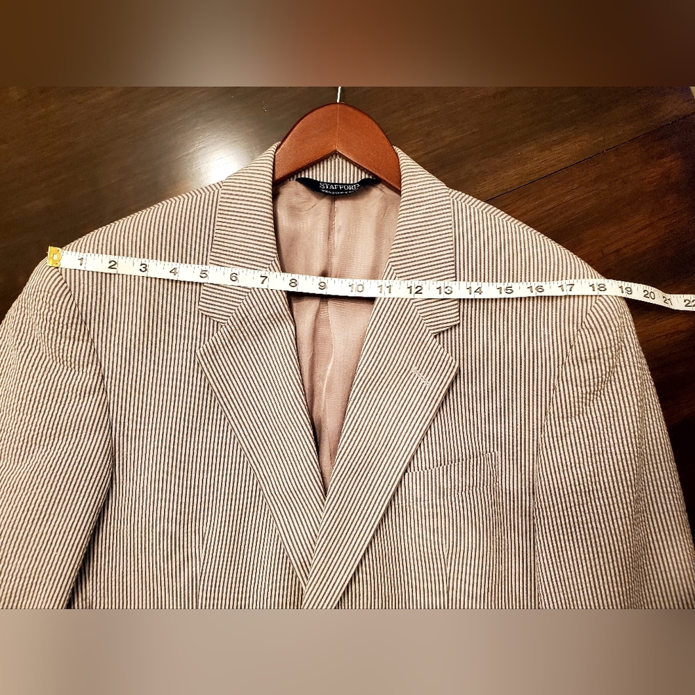 Seersucker Sport Coat -  Stafford 40S - Picture 3 of 7